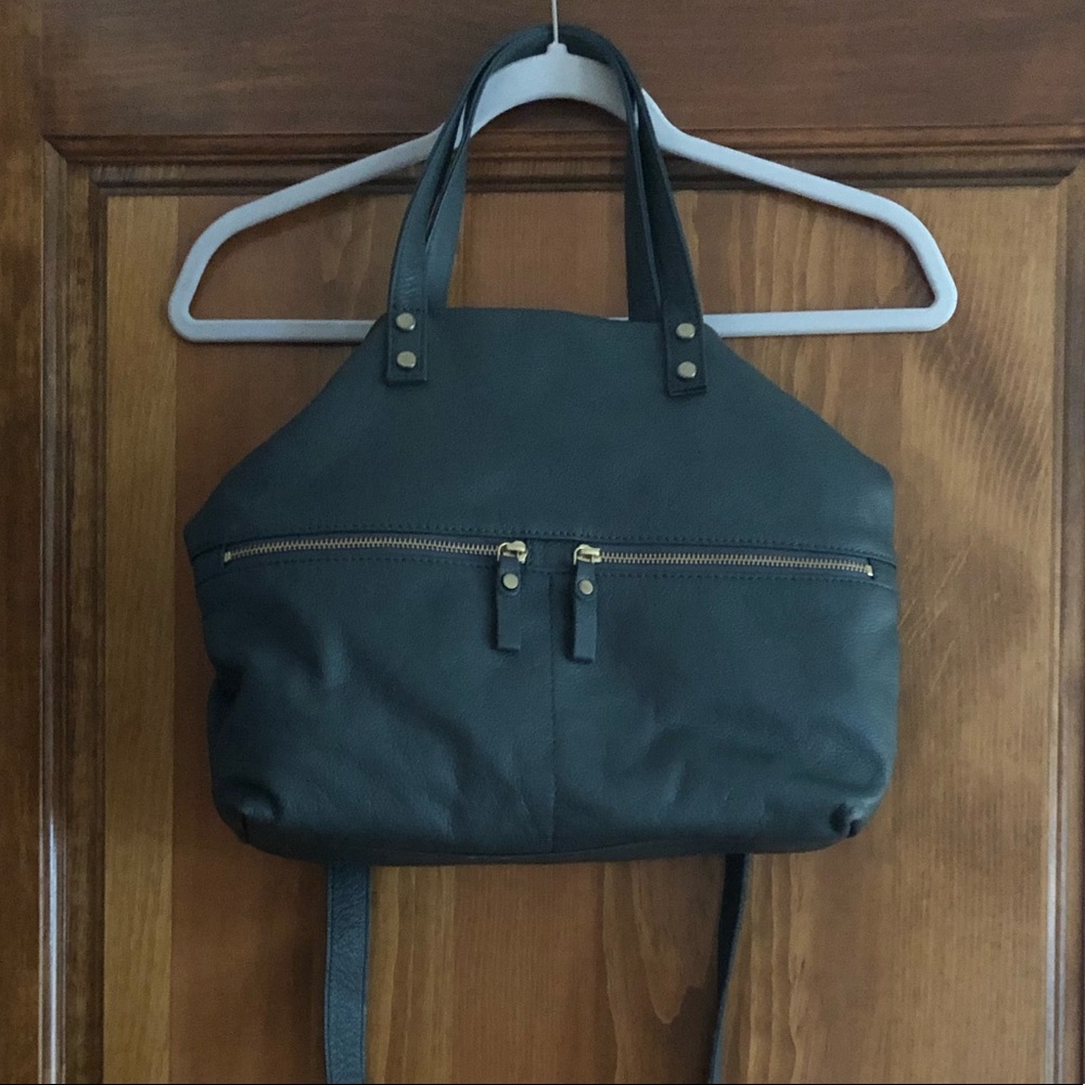 ASPEN Leather Green Crossbody Or Handbag - Picture 2 of 7